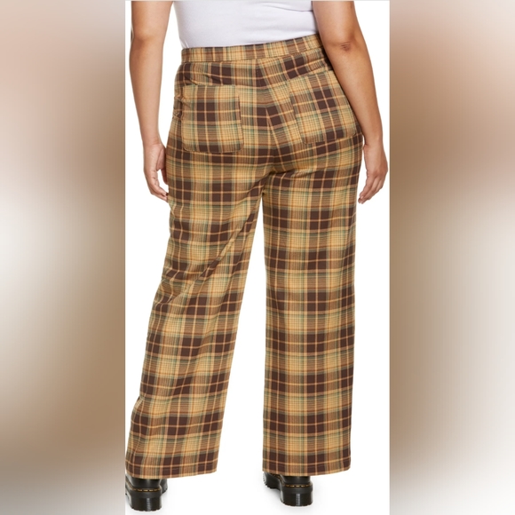 BP Everyday Plaid High Rise Pants In Brown Claire Plaid Size 1X = 18  (16W) NWT - Picture 3 of 12